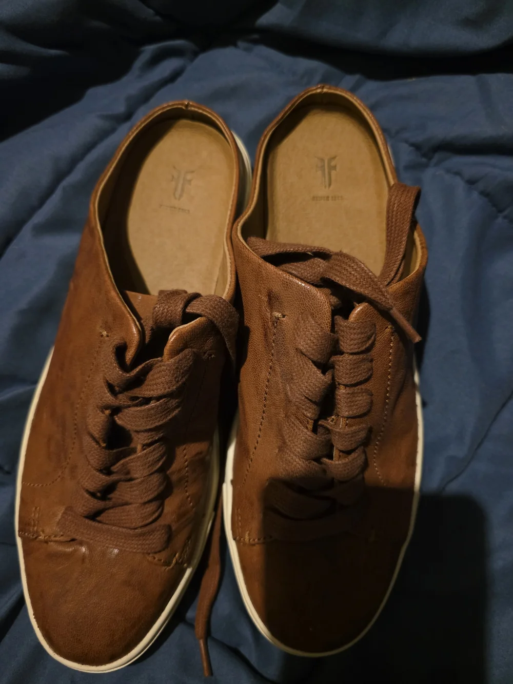 Brown Leather Slip-On Sneakers for Men